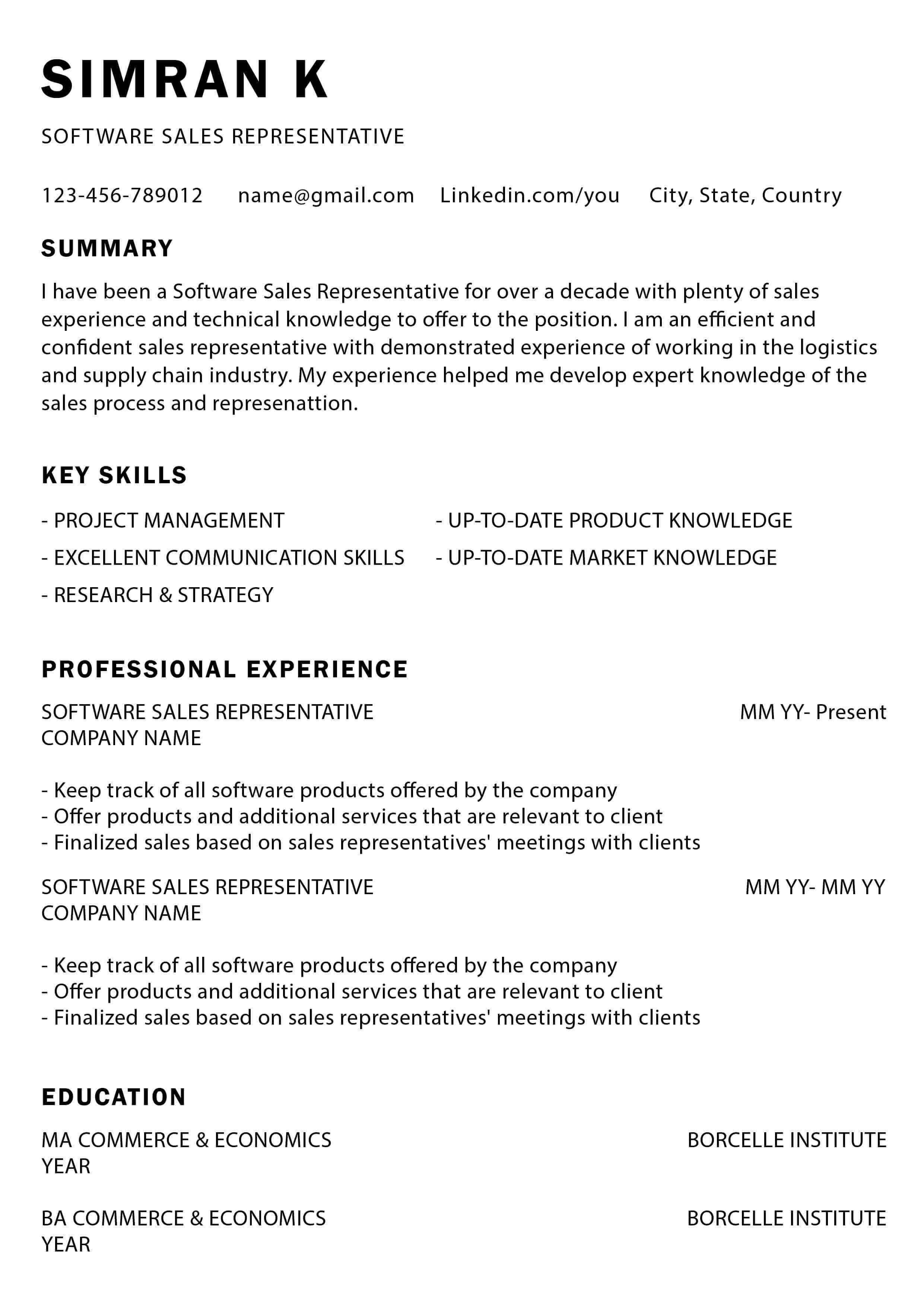 Breeze resume template